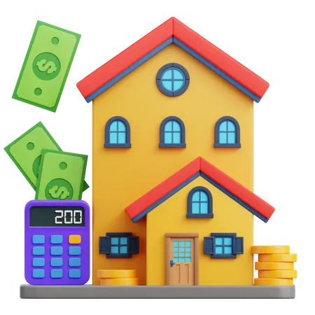 Calculate house rent  3D Icon