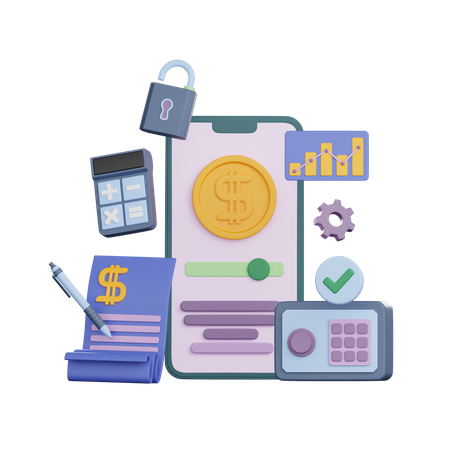 Calculate Saving  3D Icon