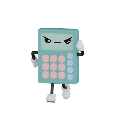 Calculatrice agressive  3D Illustration