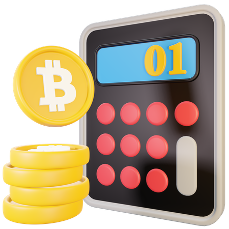 Calculateur de bitcoins  3D Illustration