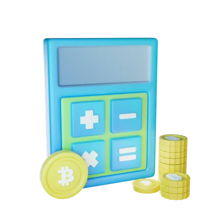 Calculateur de bitcoins  3D Icon
