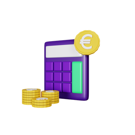 Calculateur d'euros  3D Illustration