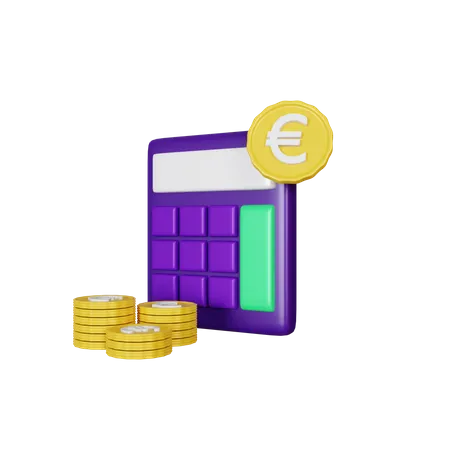 Calculateur d'euros  3D Illustration