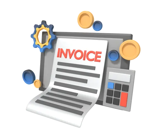 Calculating business invoice  3D Icon