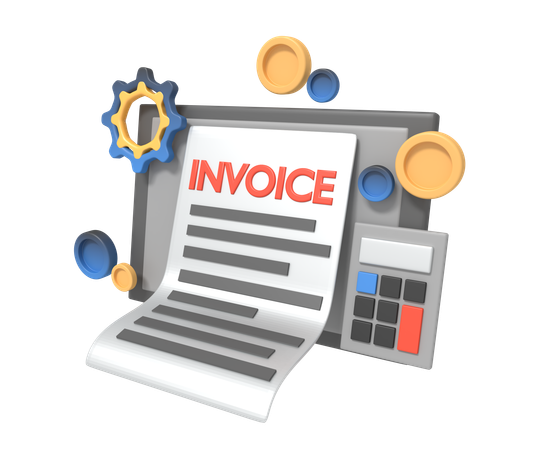 Calculating business invoice  3D Icon