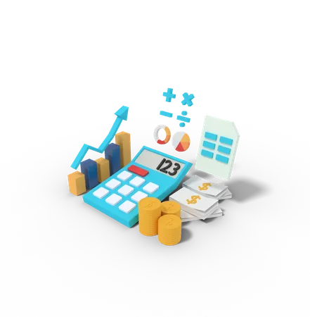 Calculating Profit  3D Illustration