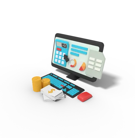 Calculating Revenue  3D Illustration