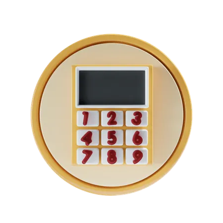 Calculator With Round Background 3 D Icon 3D Icon
