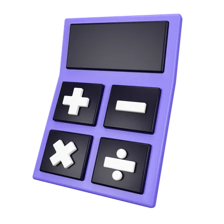 Calculator With Button 3D Illustration
