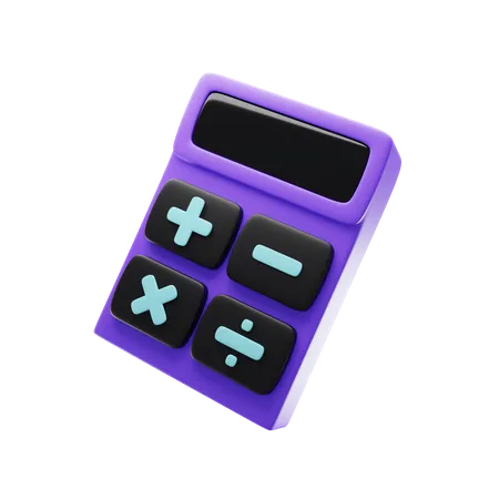 3 D Calculator With Purple Color 3D Icon