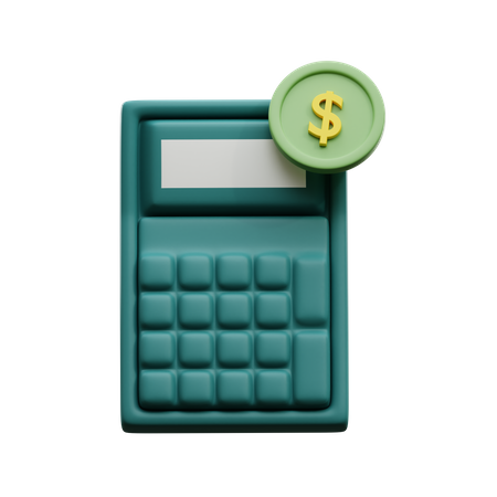Calculator And Dollar Coin 3D Icon