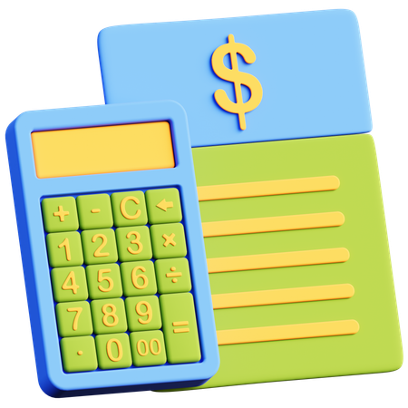 Calculator And Invoice  3D Icon