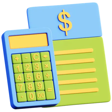 Calculator And Invoice  3D Icon