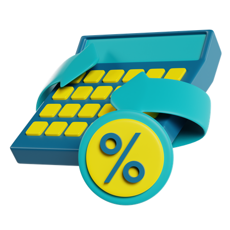 Calculator And Percentage Icon  3D Icon