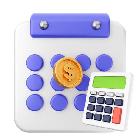 Calculator Calendar  3D Icon