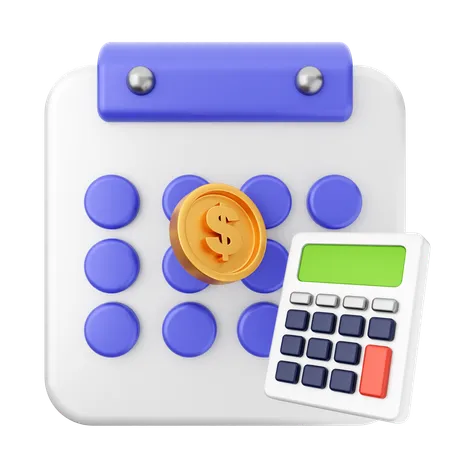 Calculator Calendar  3D Icon