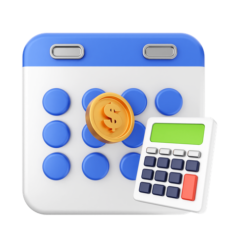 Calculator Calendar  3D Icon