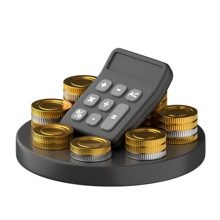Calculator Coins  3D Icon