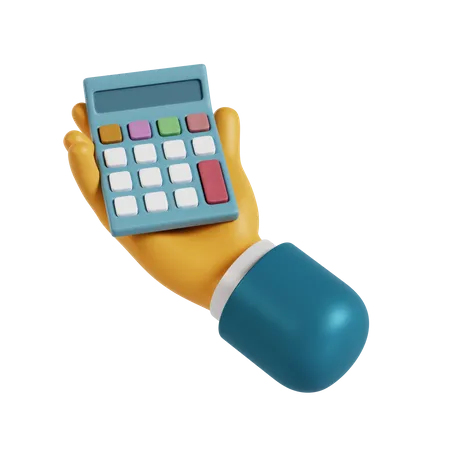 Calculator Holding Hand Gesture  3D Illustration