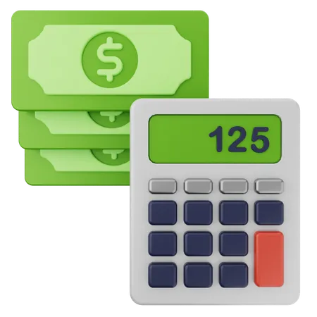 Calculator Money Dollar  3D Icon