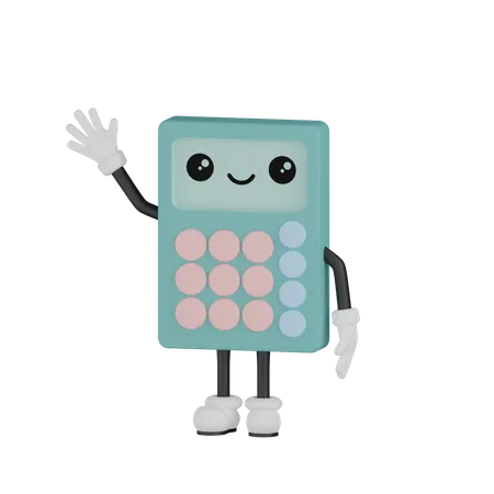 Calculator Say Hi  3D Illustration