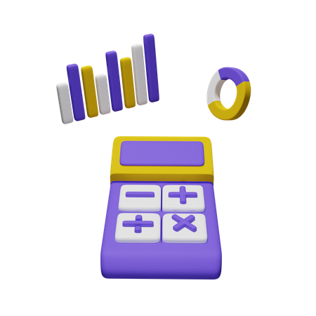 Calculator With Chart 3D Icon