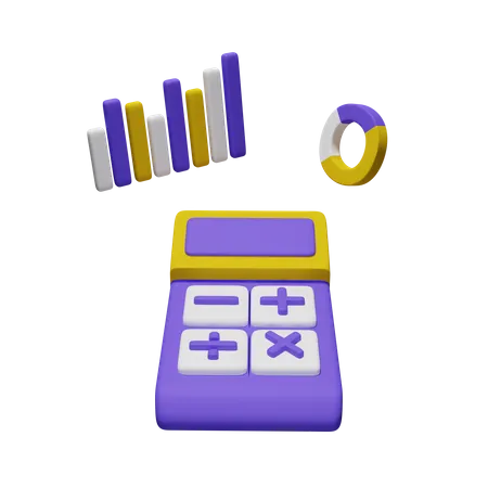 Calculator With Chart 3D Icon