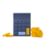 Calculator with coin