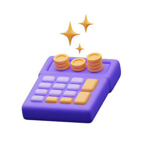 Calculator with coins  3D Icon