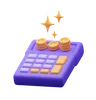 Calculator with coins