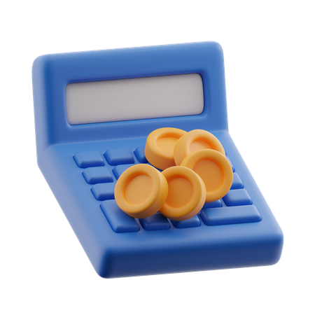 Calculator With Coins  3D Icon