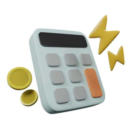 Calculator With Coins  3D Icon