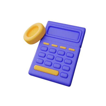Calculator with money  3D Icon