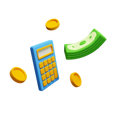 Calculator With Money Download This Item Now 3D Icon