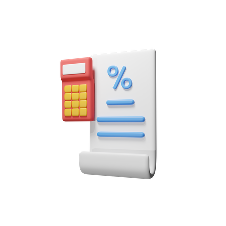 Calculator With Tax  3D Icon