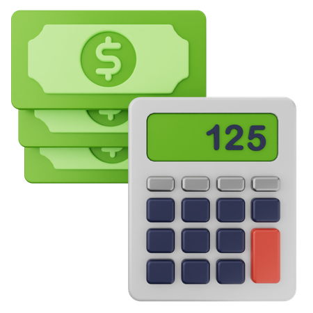 Calculatrice argent dollar  3D Icon