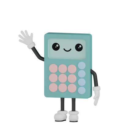 Calculatrice, dis bonjour  3D Illustration