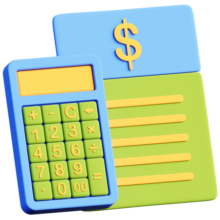 Calculatrice et facture  3D Icon