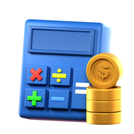 Calculatrice Pièce Dollar  3D Icon