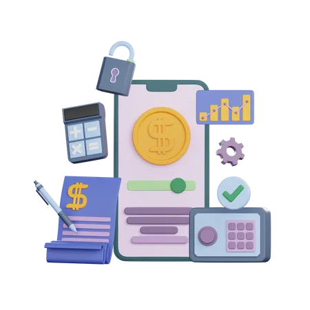 Calculer l'épargne  3D Illustration