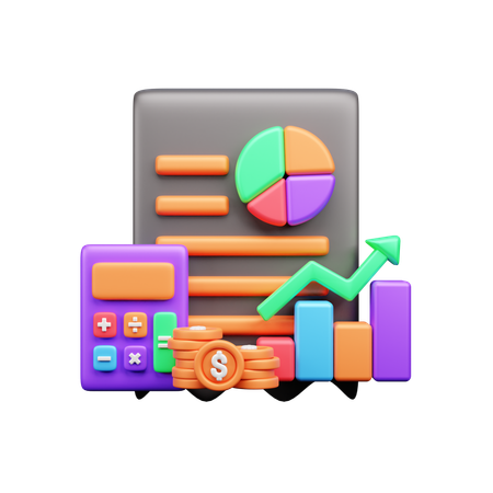 Calculer les finances  3D Icon