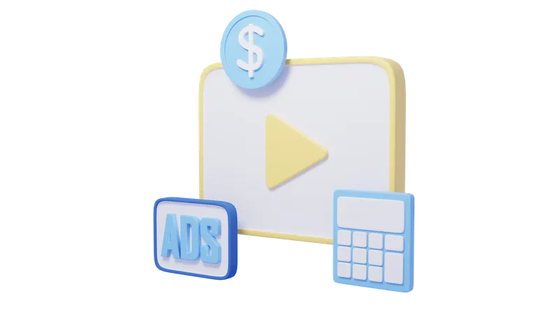 Calculo de anuncios  3D Icon