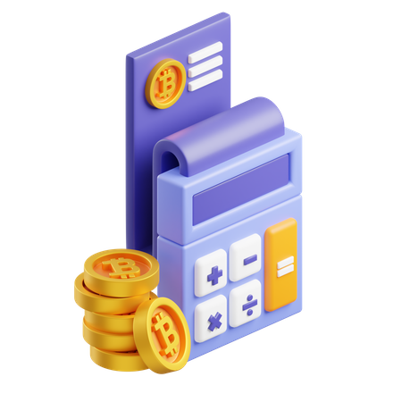 Cálculo de bitcoins  3D Icon
