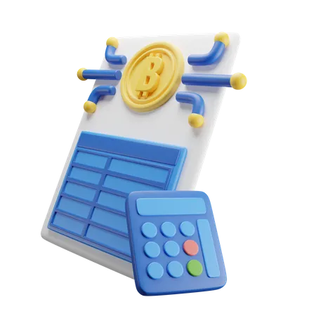 Cálculo de bitcoins  3D Icon