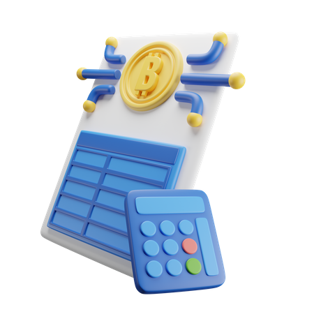 Cálculo de bitcoin  3D Icon