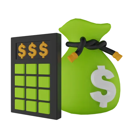 Calculo de dinero  3D Icon