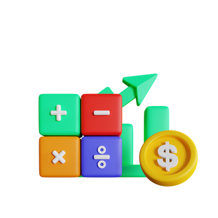 Calculo de dinero  3D Icon