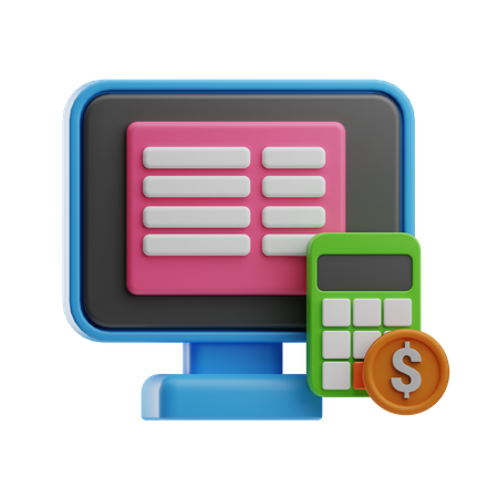 Calculo de dinero  3D Icon