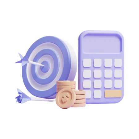 Calculo de dinero  3D Icon