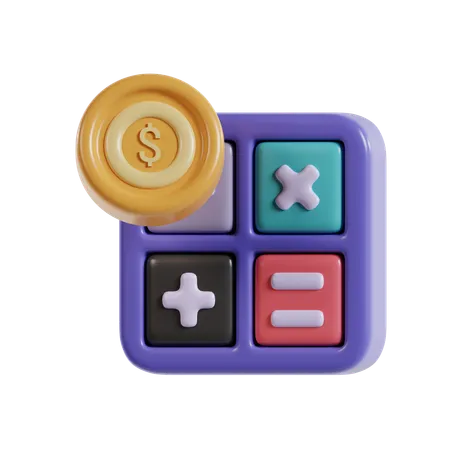Calculo de dinero  3D Icon
